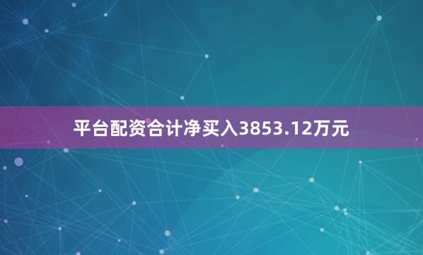 平台配资合计净买入3853.12万元